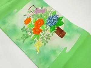 草花・葉模様刺繍名古屋帯